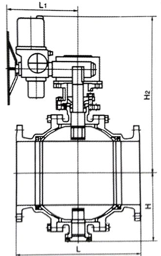 电动固定球阀结构示意图